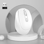 HXSJ M107 4鍵 1600 DPI 雙模 2.4GHz + 藍牙 5.1 無線可充電滑鼠，電池版