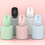 HXSJ M107 4鍵 1600 DPI 雙模 2.4GHz + 藍牙 5.1 無線可充電滑鼠，電池版