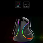DELUX M618 Plus RGB 有線光學滑鼠 人體工學垂直滑鼠 4000DPI，有線4000DPI