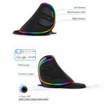 DELUX M618 Plus RGB 有線光學滑鼠 人體工學垂直滑鼠 4000DPI，有線4000DPI