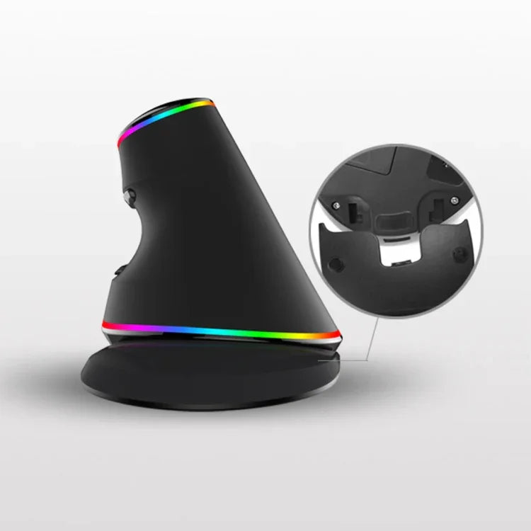 DELUX M618 Plus RGB 有線光學滑鼠 人體工學垂直滑鼠 4000DPI，有線4000DPI