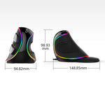DELUX M618 Plus RGB 有線光學滑鼠 人體工學垂直滑鼠 4000DPI，有線4000DPI