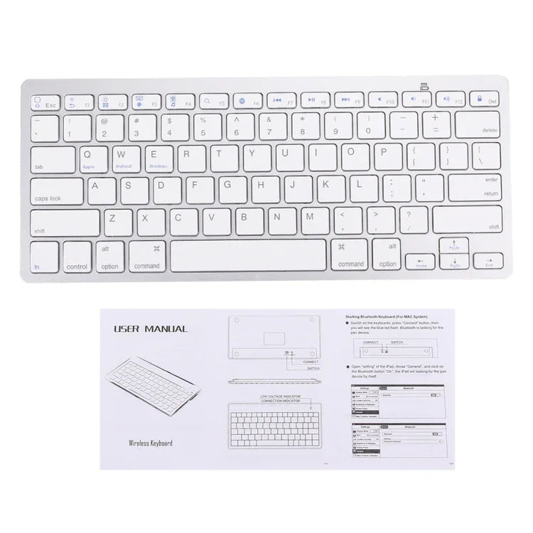 BK-3001 藍牙無線 78 鍵超薄鍵盤，適用於 Windows / iPad / iPhone