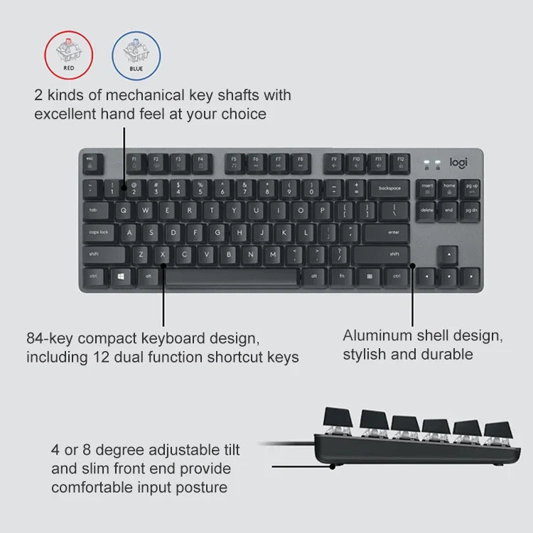 羅技 K835 迷你機械有線鍵盤，綠軸，綠軸