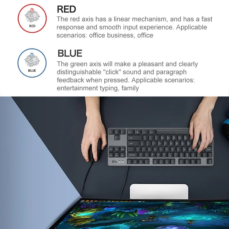 羅技 K835 迷你機械有線鍵盤，綠軸，綠軸
