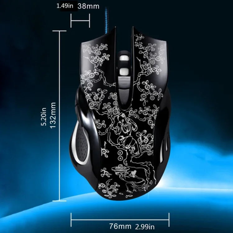 ZGB 169 USB 2400DPI 四速可調 LED 背光有線光學電競滑鼠，帶配重，長度：1.45m，169 黑色，169 白色