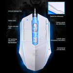 Chasing Leopard 199 USB 1600DPI 三速可調 LED 背光有線光學遊戲滑鼠，長度：1.3m，199 黑色，199