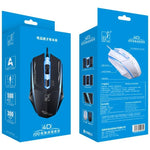Chasing Leopard 199 USB 1600DPI 三速可調 LED 背光有線光學遊戲滑鼠，長度：1.3m，199 黑色，199