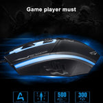 Chasing Leopard 199 USB 1600DPI 三速可調 LED 背光有線光學遊戲滑鼠，長度：1.3m，199 黑色，199