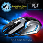Chasing Leopard K1 USB 1600DPI 三速可調 LED 背光靜音有線光學遊戲滑鼠，長度：1.3m