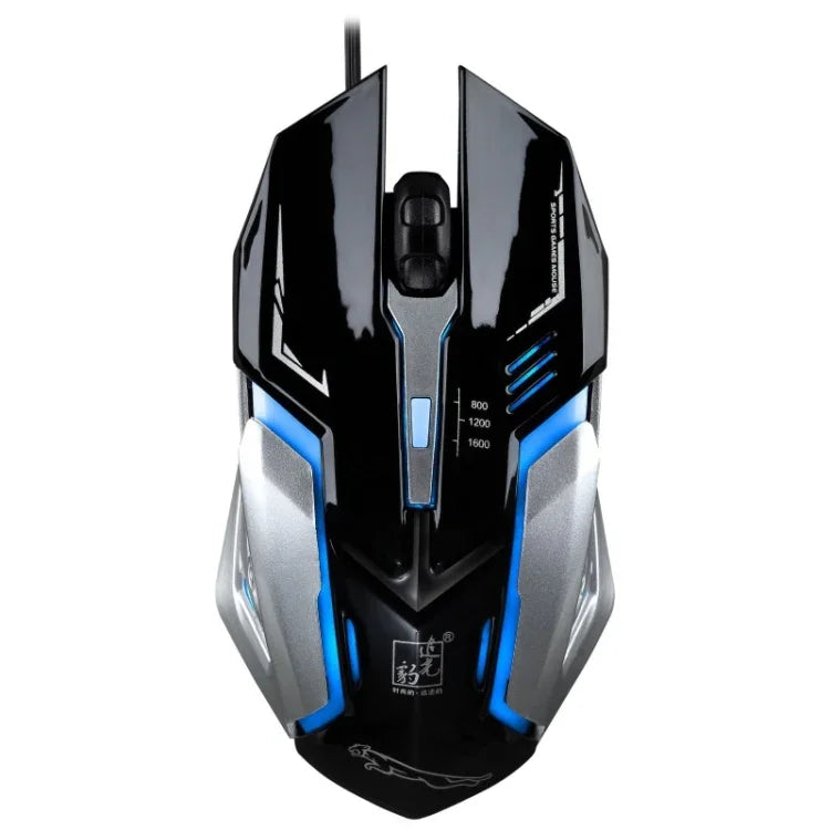 Chasing Leopard K1 USB 1600DPI 三速可調 LED 背光靜音有線光學遊戲滑鼠，長度：1.3m