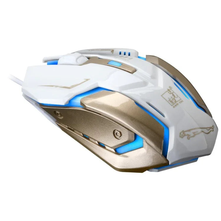 Chasing Leopard K1 USB 1600DPI 三速可調 LED 背光靜音有線光學遊戲滑鼠，長度：1.3m