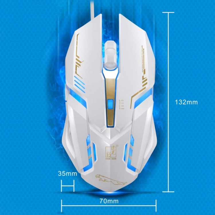 Chasing Leopard V17 USB 2400DPI 四速可調線條紋有線光學遊戲滑鼠，帶 LED 呼吸燈，長度：1.45m，V17，V17 噴射黑