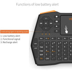 VIBOTON i8 Plus 升級版 2.4GHz QWERTY 迷你無線鍵盤，帶觸控板，適用於 TV Box、Mi Box、電腦、平板、筆記型電腦及投影機（黑色），無線鍵盤