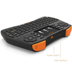 VIBOTON i8 Plus 升級版 2.4GHz QWERTY 迷你無線鍵盤，帶觸控板，適用於 TV Box、Mi Box、電腦、平板、筆記型電腦及投影機（黑色），無線鍵盤
