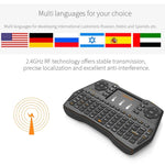 VIBOTON i8 Plus 升級版 2.4GHz QWERTY 迷你無線鍵盤，帶觸控板，適用於 TV Box、Mi Box、電腦、平板、筆記型電腦及投影機（黑色），無線鍵盤