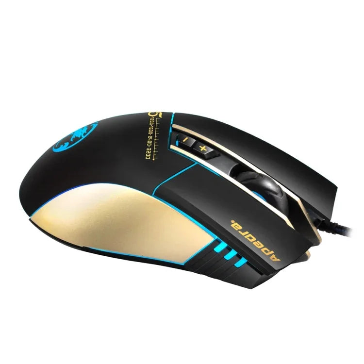 Apedra iMICE A5 高精度遊戲滑鼠，LED 四色呼吸燈控制，USB 7 鍵，3200 DPI 有線光學遊戲滑鼠，適用電腦、PC、筆記型電腦，iMICE A5