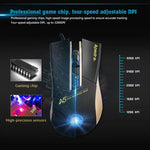 Apedra iMICE A5 高精度遊戲滑鼠，LED 四色呼吸燈控制，USB 7 鍵，3200 DPI 有線光學遊戲滑鼠，適用電腦、PC、筆記型電腦，iMICE A5
