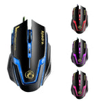 Apedra iMICE A9 高精度遊戲滑鼠，LED 四色呼吸燈控制，USB 6 鍵，3200 DPI 有線光學遊戲滑鼠，適用電腦、PC、筆記型電腦，iMICE A9