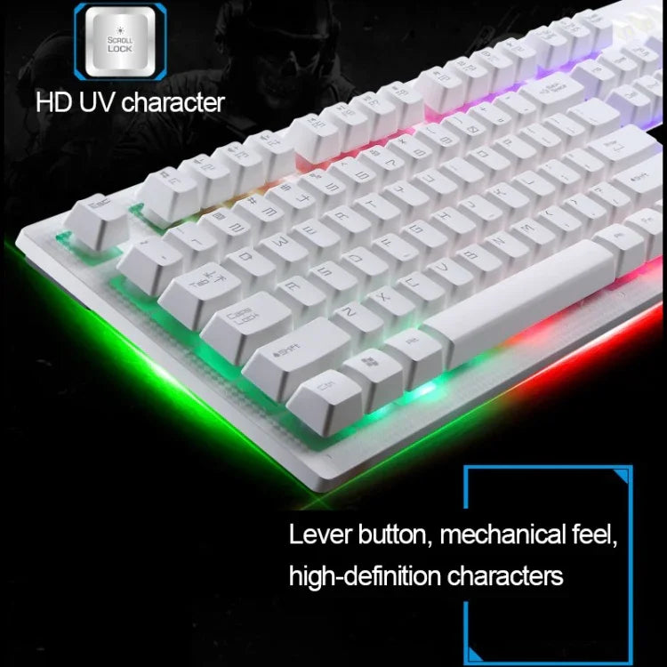 ZGB G20 104 鍵 USB 有線機械手感發光電腦鍵盤 遊戲鍵盤