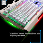 ZGB G700 104 鍵 USB 有線機械手感發光金屬面板懸浮式遊戲鍵盤，附手機支架