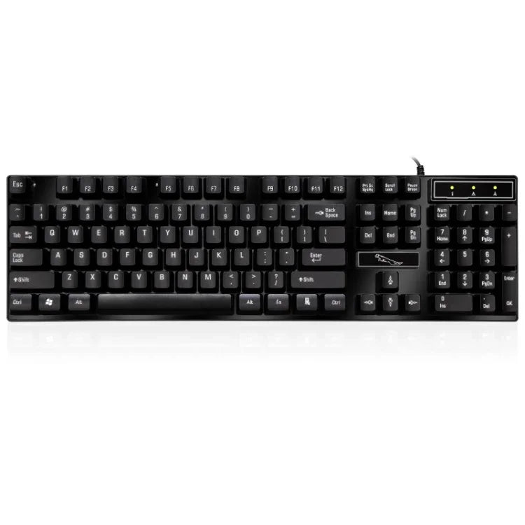 ZGB Q17 104 鍵 USB 有線懸浮式遊戲辦公鍵盤，適用筆記型電腦、PC