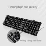 ZGB Q17 104 鍵 USB 有線懸浮式遊戲辦公鍵盤，適用筆記型電腦、PC