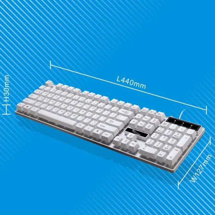 ZGB Q17 104 鍵 USB 有線懸浮式遊戲辦公鍵盤，適用筆記型電腦、PC