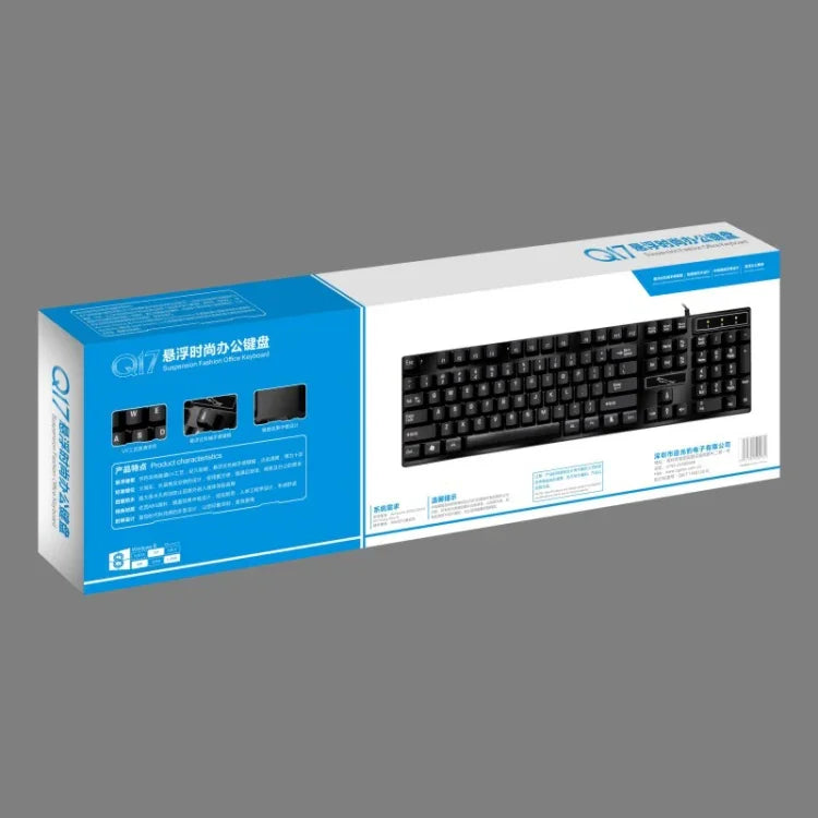 ZGB Q17 104 鍵 USB 有線懸浮式遊戲辦公鍵盤，適用筆記型電腦、PC
