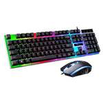 ZGB G21 1600 DPI 專業有線彩色背光機械手感懸浮式鍵盤 + 光學滑鼠套裝，適用筆記型電腦、PC