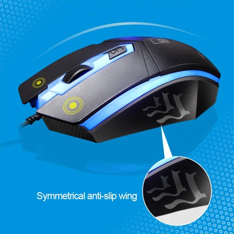 ZGB G21 1600 DPI 專業有線彩色背光機械手感懸浮式鍵盤 + 光學滑鼠套裝，適用筆記型電腦、PC