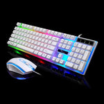 ZGB G21 1600 DPI 專業有線彩色背光機械手感懸浮式鍵盤 + 光學滑鼠套裝，適用筆記型電腦、PC