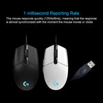 羅技 G102 6 鍵 RGB 發光 6000DPI 五速可調有線光學遊戲滑鼠，長度：2米，G102，G102（白色）