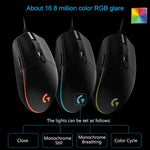 羅技 G102 6 鍵 RGB 發光 6000DPI 五速可調有線光學遊戲滑鼠，長度：2米，G102，G102（白色）