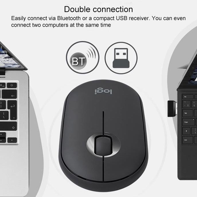 羅技 Pebble 鵝卵石造型薄型 3 鍵 1000DPI 靜音無線藍牙光學滑鼠，無線距離：10米