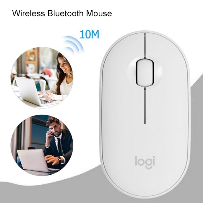 羅技 Pebble 鵝卵石造型薄型 3 鍵 1000DPI 靜音無線藍牙光學滑鼠，無線距離：10米
