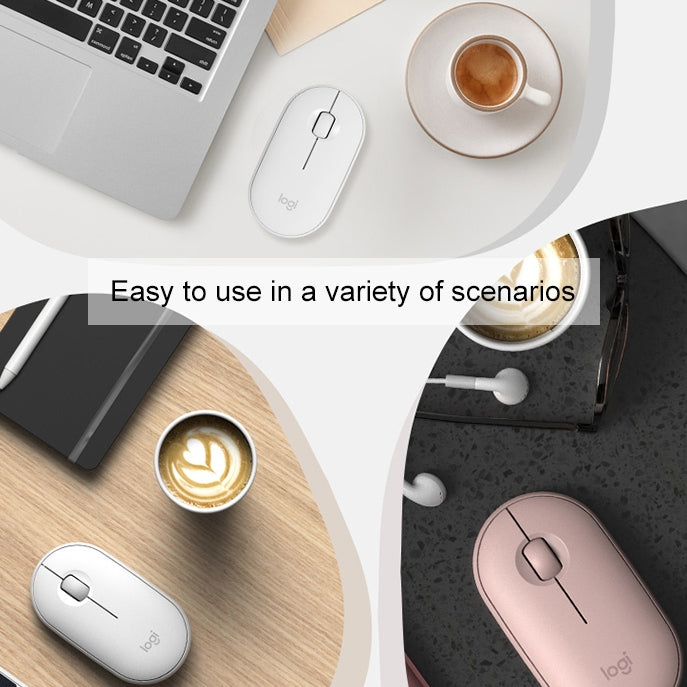 羅技 Pebble 鵝卵石造型薄型 3 鍵 1000DPI 靜音無線藍牙光學滑鼠，無線距離：10米