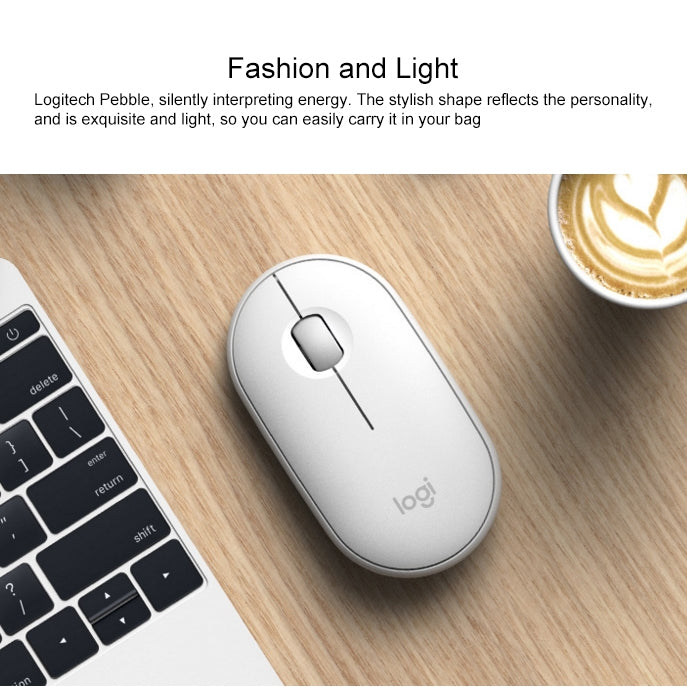 羅技 Pebble 鵝卵石造型薄型 3 鍵 1000DPI 靜音無線藍牙光學滑鼠，無線距離：10米