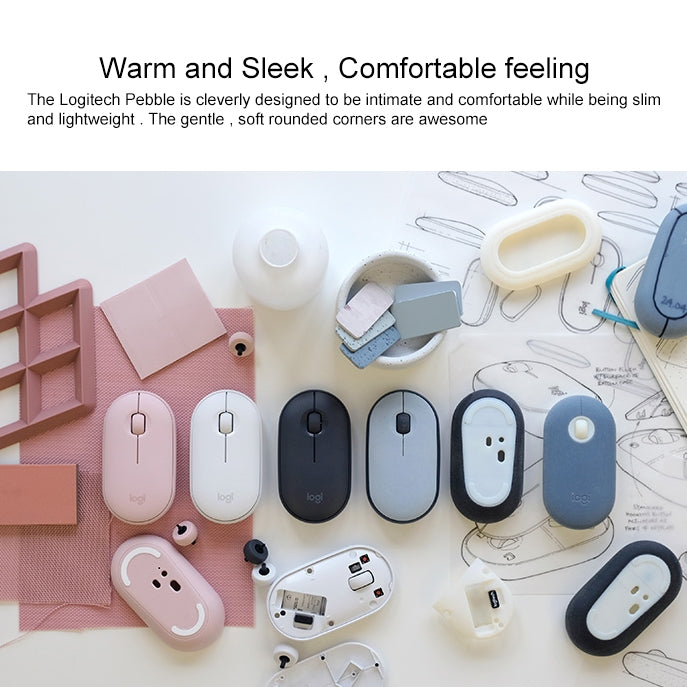 羅技 Pebble 鵝卵石造型薄型 3 鍵 1000DPI 靜音無線藍牙光學滑鼠，無線距離：10米