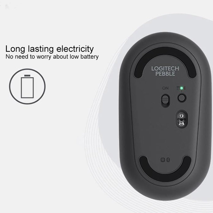 羅技 Pebble 鵝卵石造型薄型 3 鍵 1000DPI 靜音無線藍牙光學滑鼠，無線距離：10米