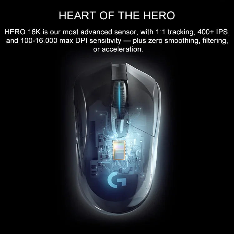 羅技 G703 LIGHTSPEED 16000 DPI 6 可編程按鈕 HERO 16K 感應器 RGB 背光 無線光學遊戲滑鼠