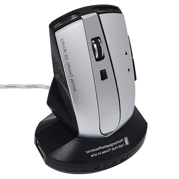 MZ-011 2.4GHz 1600DPI無線可充電光學滑鼠，帶HUB功能，黑色，黑銀色，白色+皇家藍，珍珠白，藍色，銀色