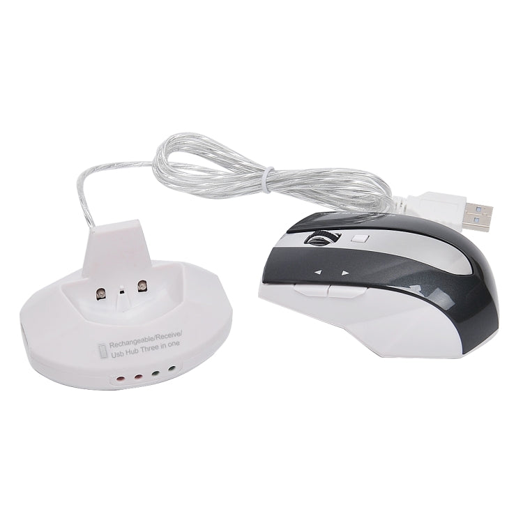 MZ-011 2.4GHz 1600DPI無線可充電光學滑鼠，帶HUB功能，黑色，黑銀色，白色+皇家藍，珍珠白，藍色，銀色