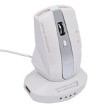 MZ-011 2.4GHz 1600DPI無線可充電光學滑鼠，帶HUB功能，黑色，黑銀色，白色+皇家藍，珍珠白，藍色，銀色