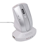 MZ-011 2.4GHz 1600DPI無線可充電光學滑鼠，帶HUB功能，黑色，黑銀色，白色+皇家藍，珍珠白，藍色，銀色