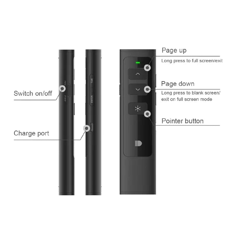 Doosl DSIT013 2.4GHz 可充電 PowerPoint 簡報多功能雷射指示筆，適用 PowerPoint / Keynote / Prezi，遙控距離：100m