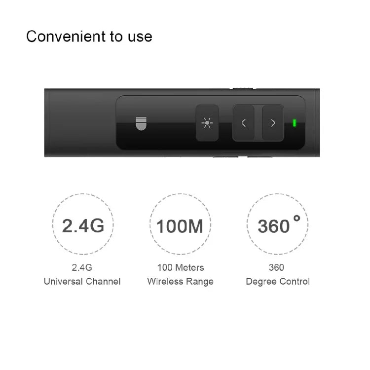 Doosl DSIT013 2.4GHz 可充電 PowerPoint 簡報多功能雷射指示筆，適用 PowerPoint / Keynote / Prezi，遙控距離：100m