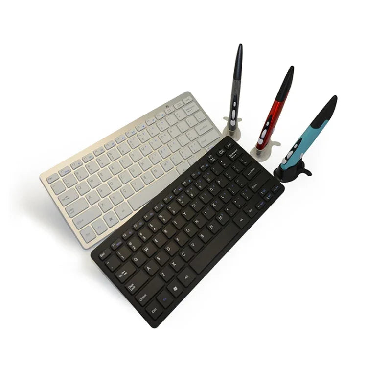 KM-808 2.4GHz 無線多媒體鍵盤 + 無線光學筆滑鼠 USB 接收器套裝，隨機筆滑鼠顏色配送，KM-808 鍵盤 + 筆滑鼠（白色），KM-808 鍵盤 + 筆滑鼠（黑色）