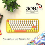 Ajazz 308I 84 鍵平板手機電腦家用辦公藍牙鍵盤，黃色