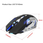 HXSJ M10 2.4GHz 6鍵USB可充電彩色燈光人體工學2400DPI無線光學遊戲滑鼠，適用桌上型電腦，M10